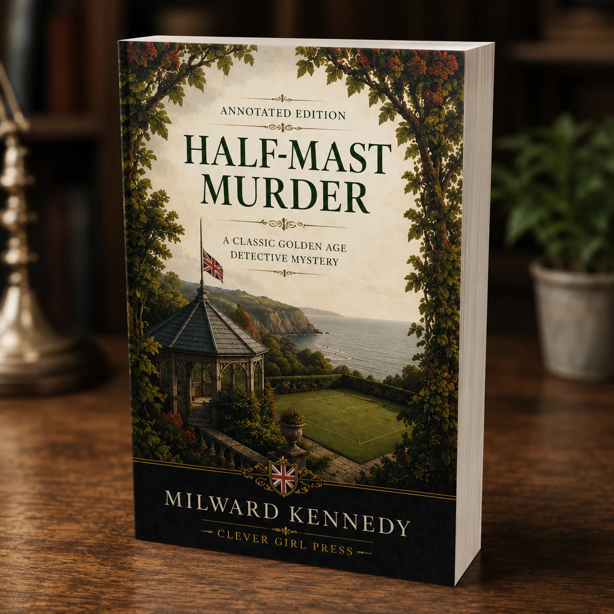 Half-Mast Murder paperback book with colorful images