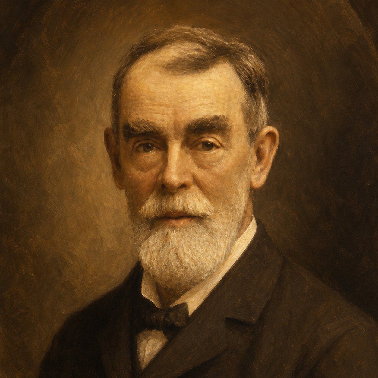 Warm sepia painted portrait of Samuel Butler, the English translator of The Odyssey