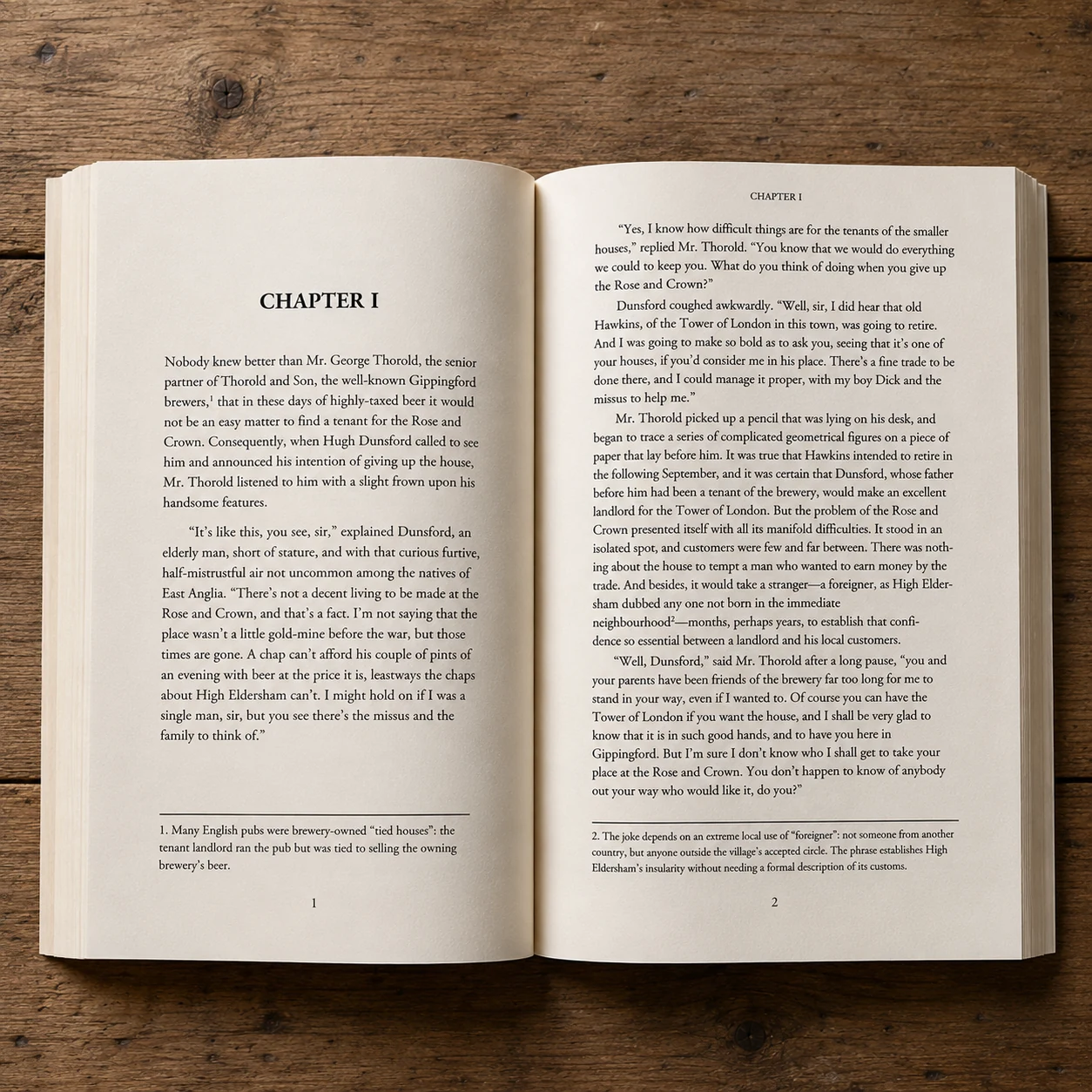 Image of a Chapter 1 page spread from The Secret of High Eldersham